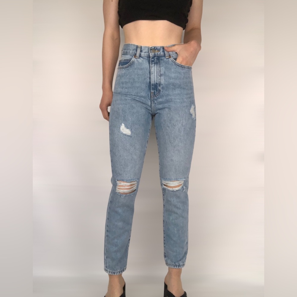 Dr Denim Nora Destiny Blue Ripped High‎ Waist Jeans
